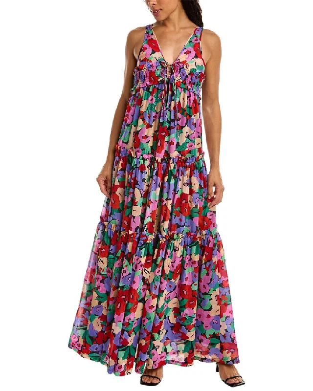 Charming Women's Holiday Apparel Forward Trendsetter Nicholas Myla Silk-Blend Maxi Dress