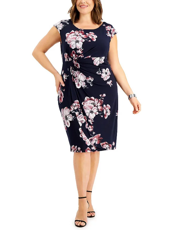 Women's Plus-Size Casual Outfit Everyday Elegance Sale Womens Embroidered Mini Sheath Dress