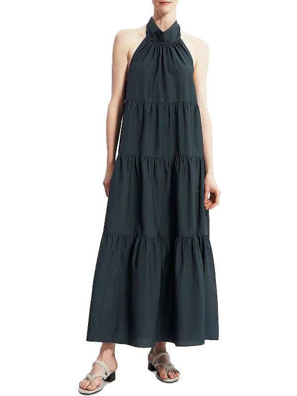 Stylish Women's Garments Discount Extravaganza Womens Tiered Maxi Halter Dress