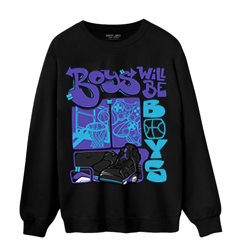 Stylish Unisex Outfit Ideas Imeless Style NastyJamz Aqua 6s Sweatshirt Match Boys Will Be Boys