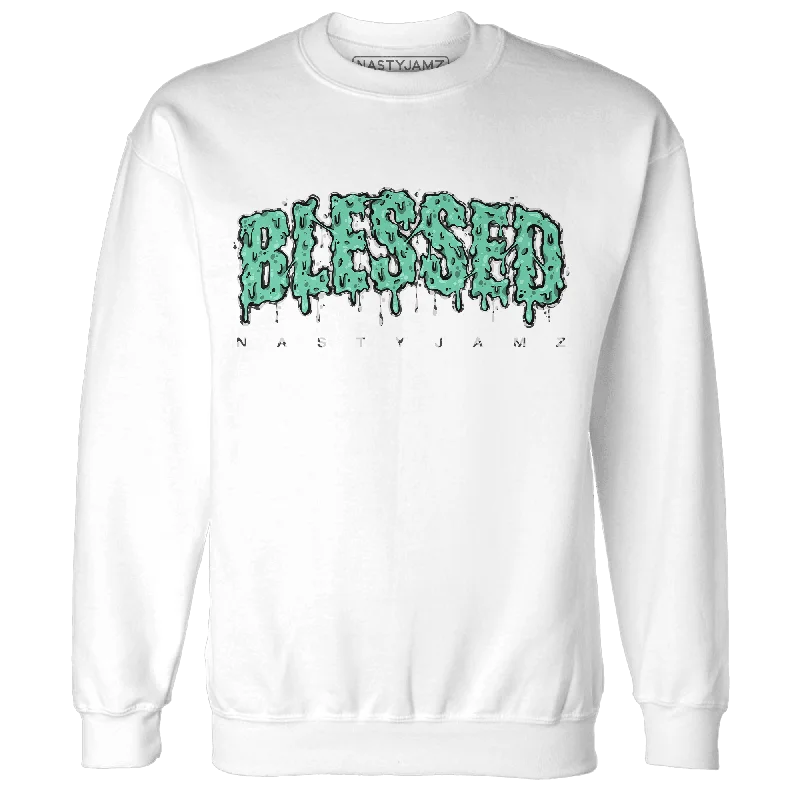 Urban-Inspired Unisex Fashion Pieces Must Haves NastyJamz Green Glow 3s Sweatshirt Match Blessed Text