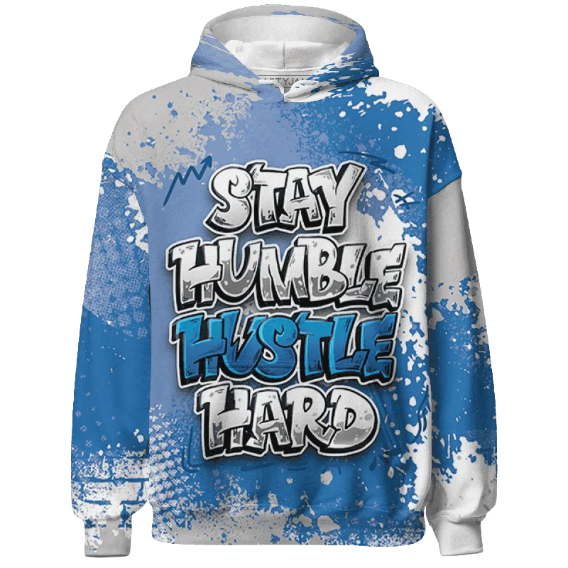 Breathable And Lightweight Unisex Wear The Latest Fashion Trends NastyJamz Industrial Blue 4s Hoodie Match Stay Humble Hustle Hard All-Over Print