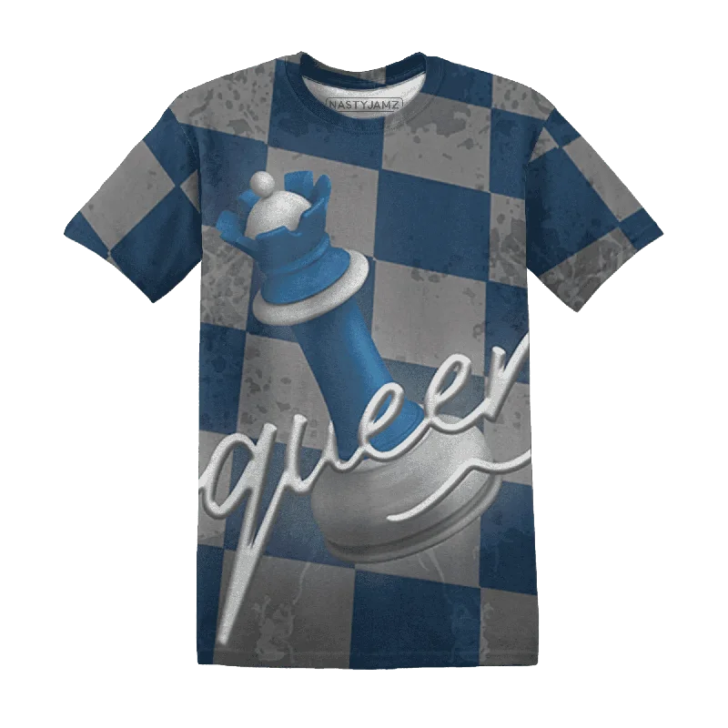 Sustainable Gender-Neutral Apparel Step Ahead, Lead The Trend NastyJamz Industrial Blue 4s T-Shirt Match Black Queen All-Over Print