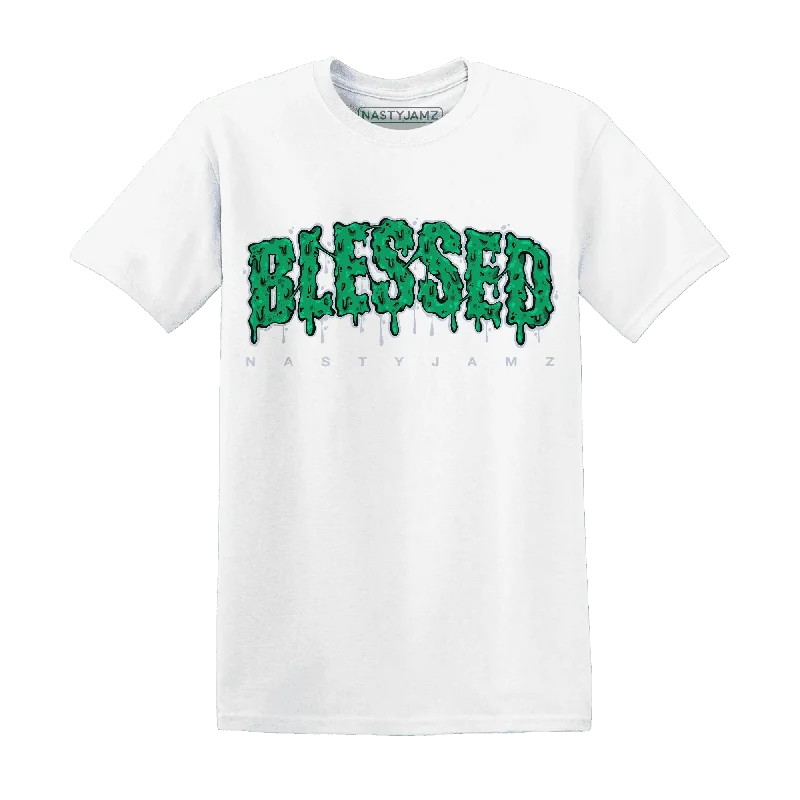 Sustainable Gender-Neutral Apparel On-Trend Fashion Offers NastyJamz Lucky Green 5s T-Shirt Match Blessed Text