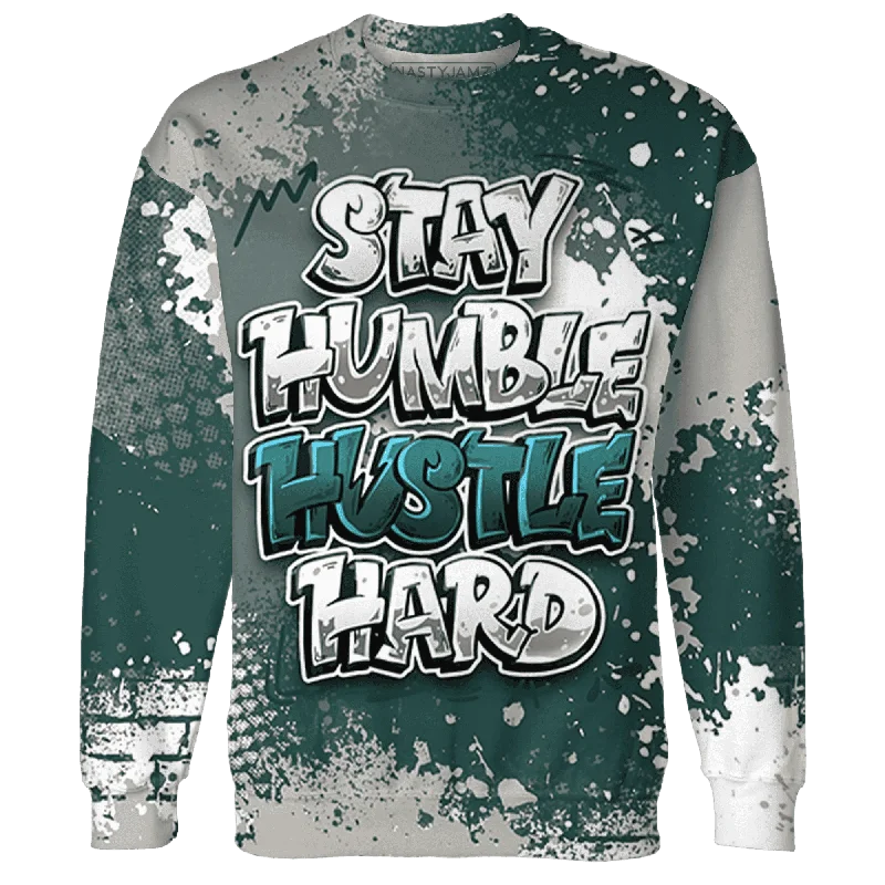 Gender-Neutral Fashion For Everyday Style Stylish Savings NastyJamz Oxidized Green 4s Sweatshirt Match Stay Humble Hustle Hard All-Over Print