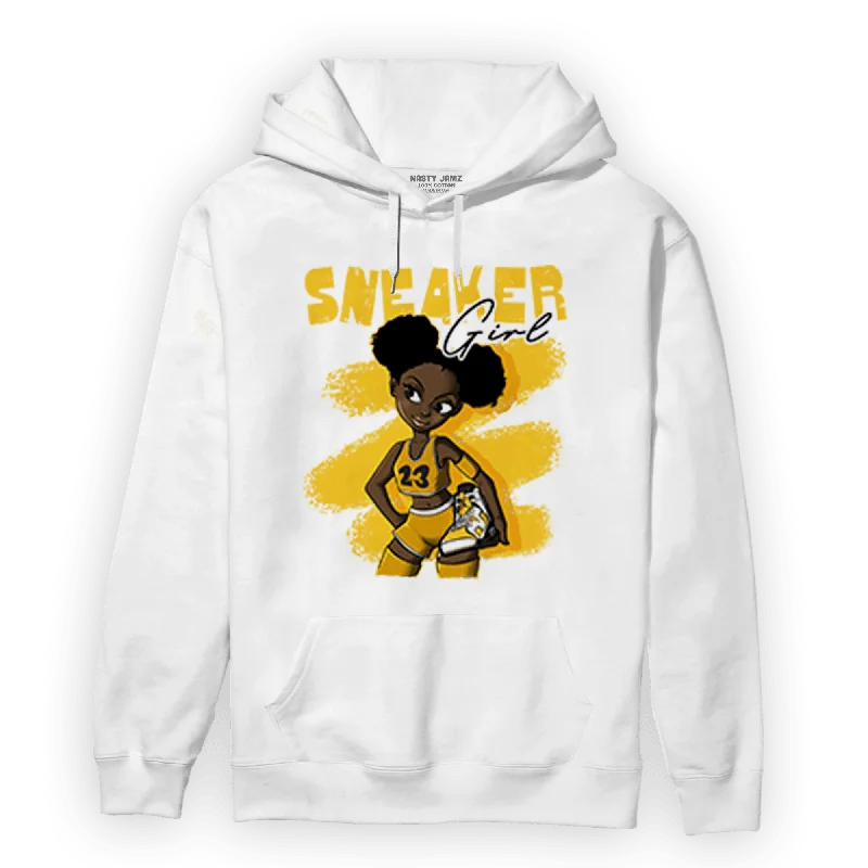 Sustainable And Ethical Unisex Clothing Casual Fashion NastyJamz Yellow Ochre 6s Hoodie Match Black Sneaker Girl