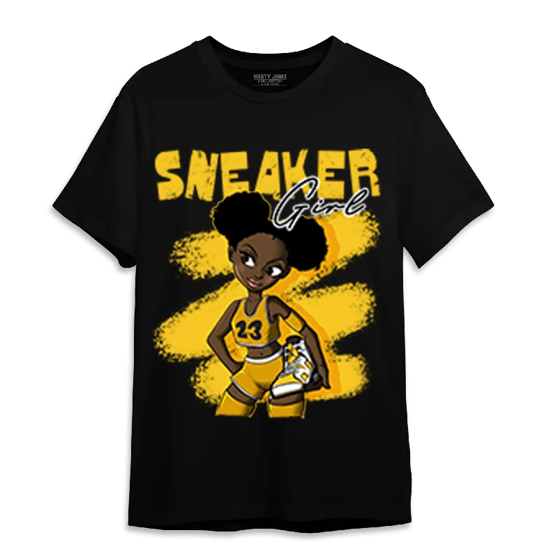 Contemporary Gender-Free Clothing Styles Season Sale NastyJamz Yellow Ochre 6s T-Shirt Match Black Sneaker Girl