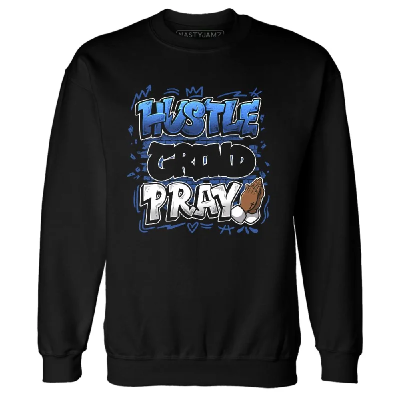 Minimalist Unisex Wardrobe Must-Haves Trendy Looks On Sale Blueberry 12s NastyJamz Sweatshirt Match Hustle Grind Pray