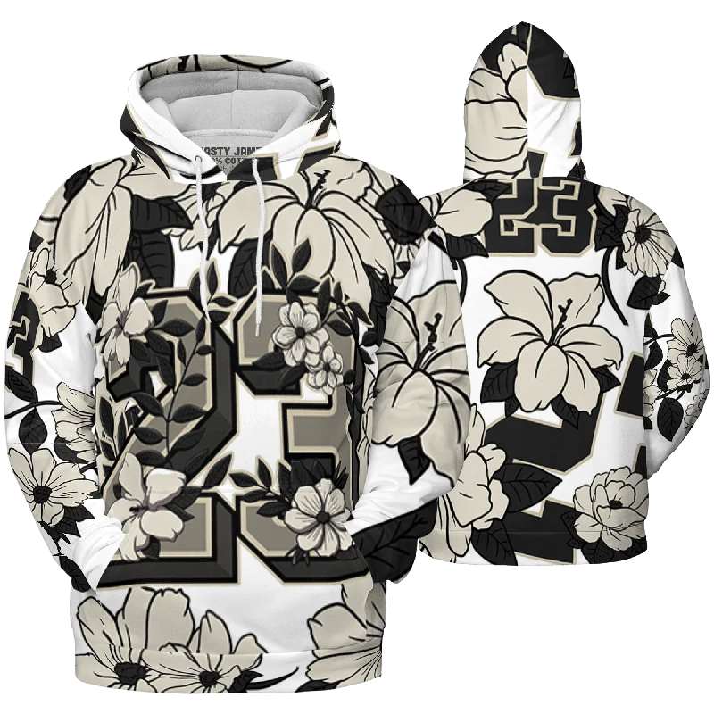 Relaxed-Fit Unisex Clothing Options Vintage Style Deals NastyJamz Gratitude 11s Hoodie Match 23 Floral Flowers All-Over Print