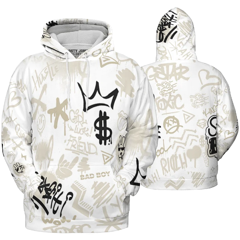 Versatile Unisex Layering Pieces Premium Fashion NastyJamz Gratitude 11s Hoodie Match Graffiti King Doodle Style All-Over Print