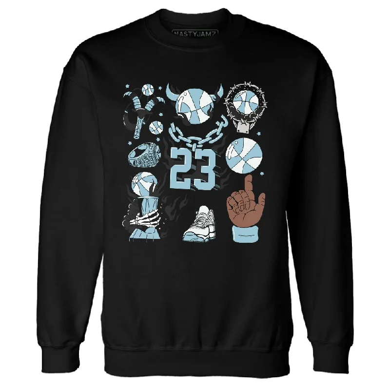 Trendy Unisex Streetwear Fashion Inspired By You, Designed For You Legend Blue 11s NastyJamz Sweatshirt Match Neclaces Number 23