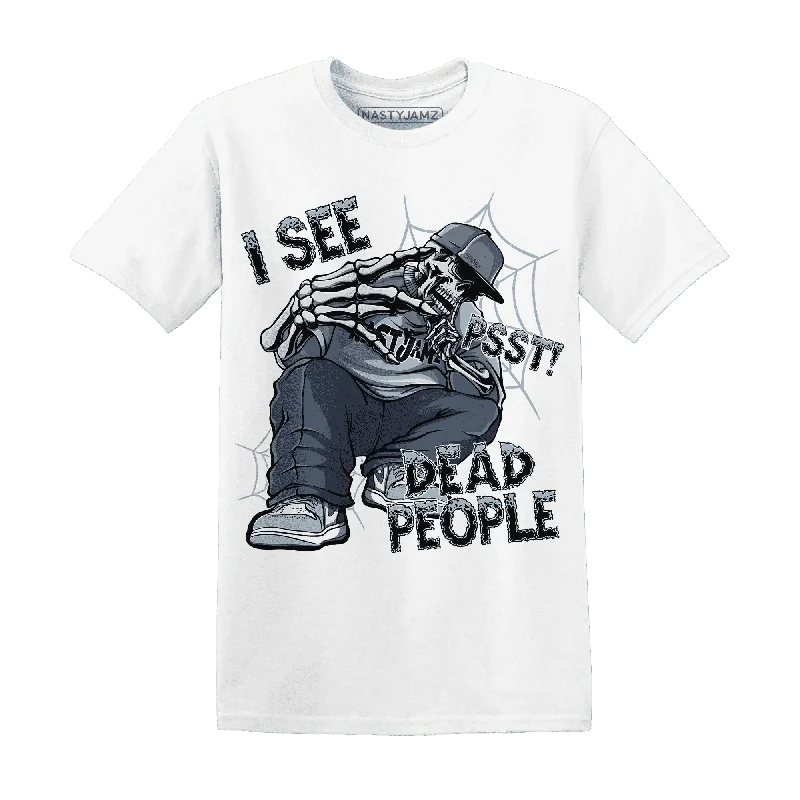 Comfortable Gender-Free Fashion Choices Top Deals NastyJamz Mid Diffused Blue Grey 1s T-Shirt Match Skull Whisper