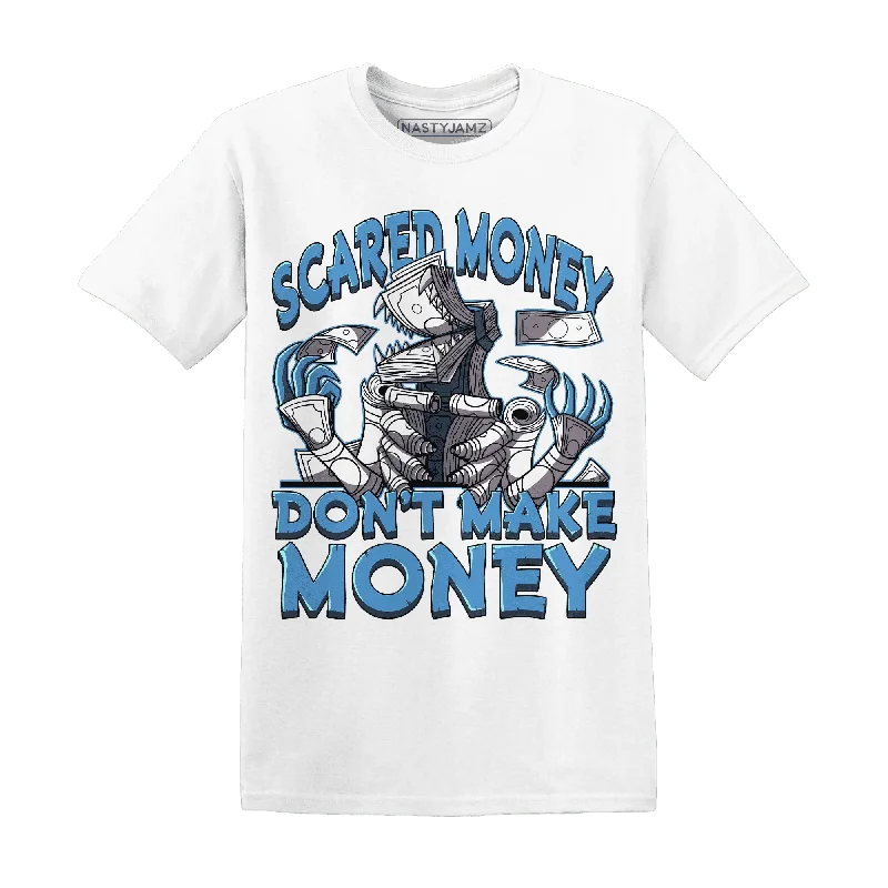 Sleek And Comfortable Unisex Wear Unleash Your Trendy Side NastyJamz Carolina Blue Univercitii 17s T-Shirt Match Scared Money