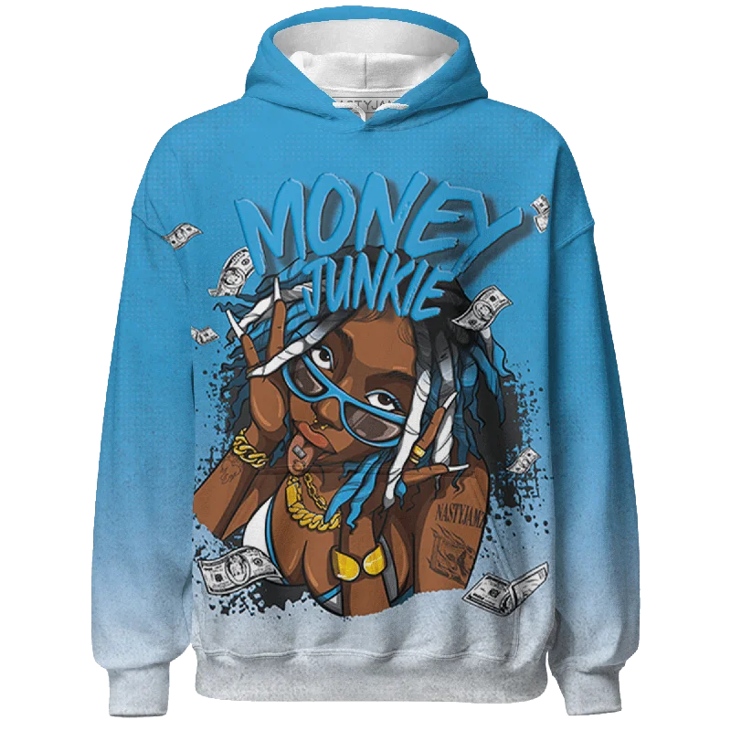 Comfortable Gender-Free Fashion Choices Polished Style Deals NastyJamz Powder Blue 9s Hoodie Match Money Junkie All-Over Print