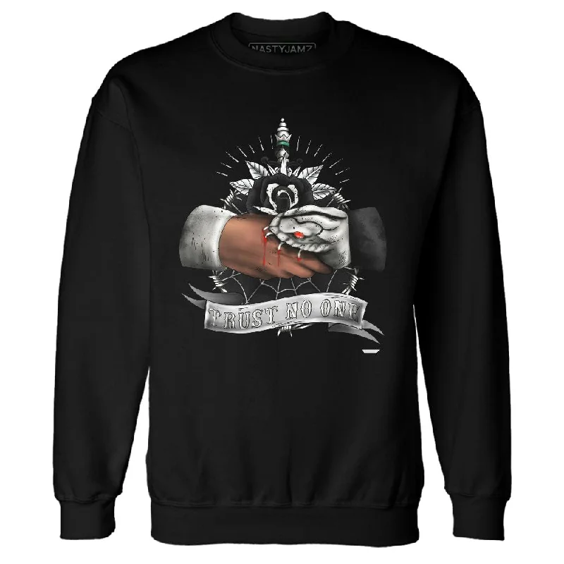 Classic Unisex Fashion Looks Playful Fashion Offers Reverse Metallic 5s NastyJamz Sweatshirt Match Trust No One Old School