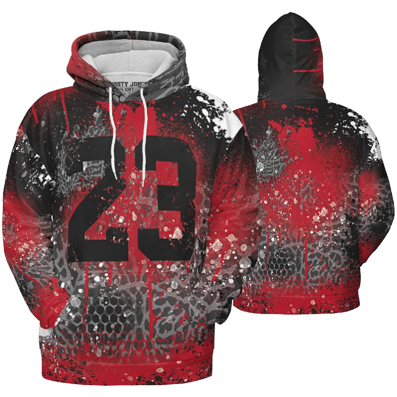 Minimalist Unisex Fashion Must-Haves Budget-Friendly Fashion NastyJamz Spizike Low Bred Hoodie Match 23 Painted Graffiti All-Over Print